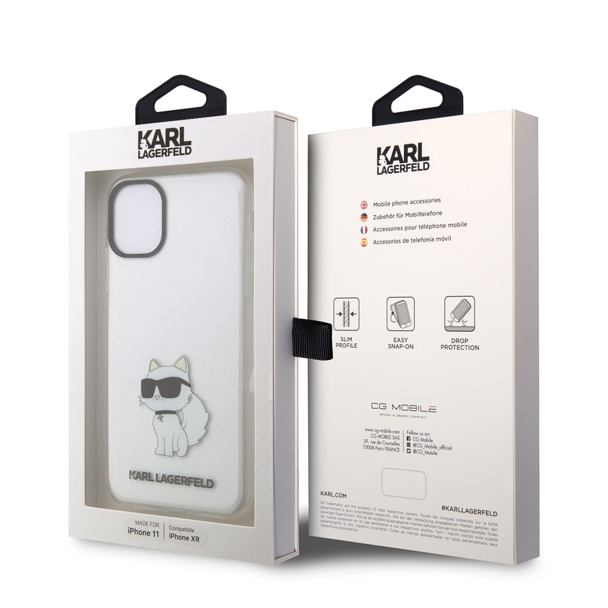 iPhone 11 Kılıf Karl Lagerfeld Transparan Choupette Dizayn Kılıf