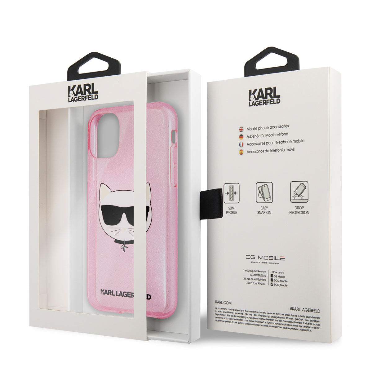 iPhone 11 Kılıf Karl Lagerfeld Transparan Choupette Head Dizayn Kılıf