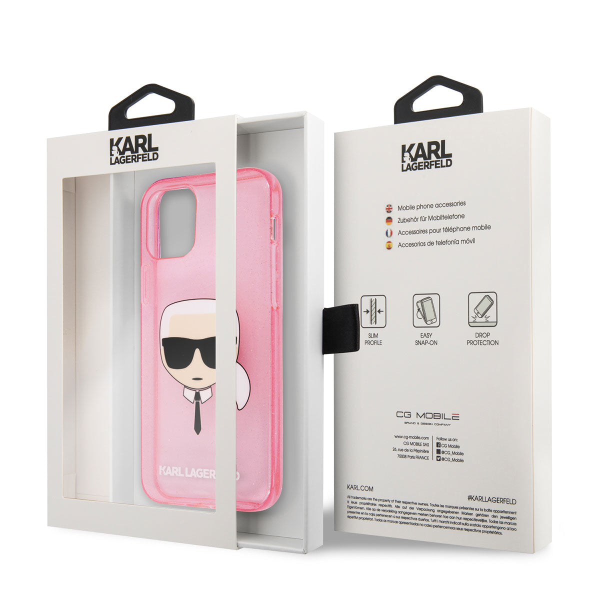 iPhone 11 Kılıf Karl Lagerfeld Transparan Karl Head Dizayn Kılıf