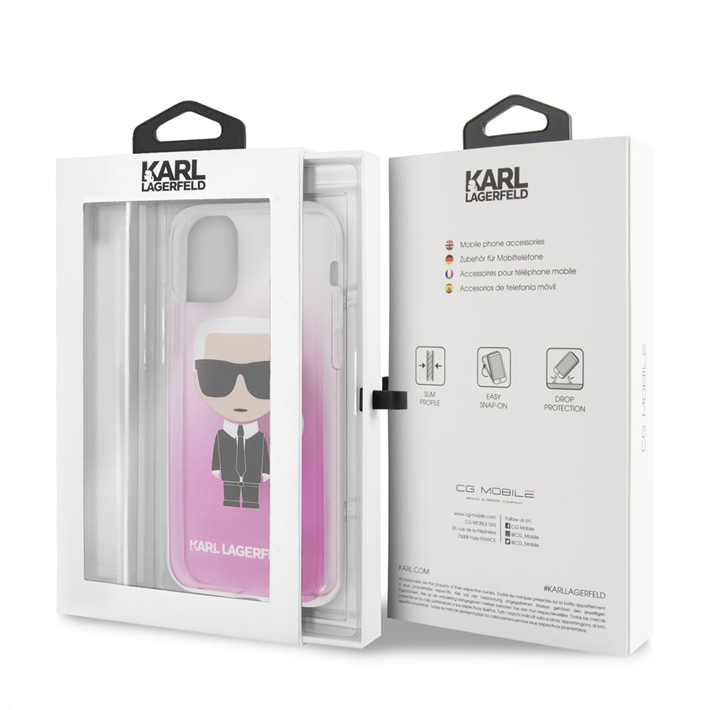 iPhone 11 Kılıf Karl Lagerfeld Yarı Transparan Karl Dizayn Kılıf