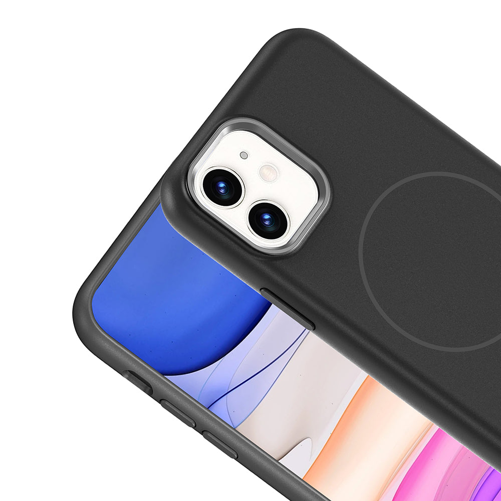 iPhone 11 Kılıf M-Safe Şarj Özellikli Metal Kamera Çerçeveli Zore Edi Silikon Kılıf