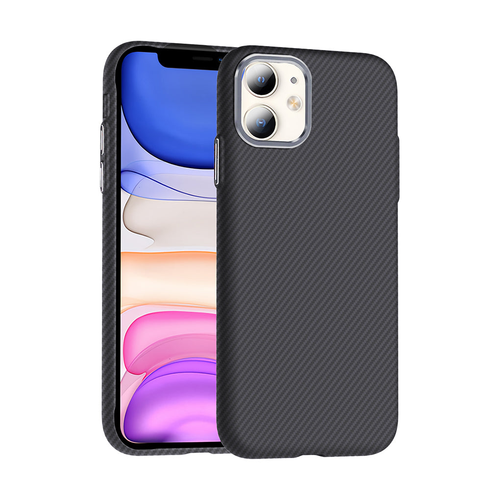 iPhone 11 Kılıf M-safe Şarj Özellikli Karbon Fiber Görünümlü Zore Gros Kılıf