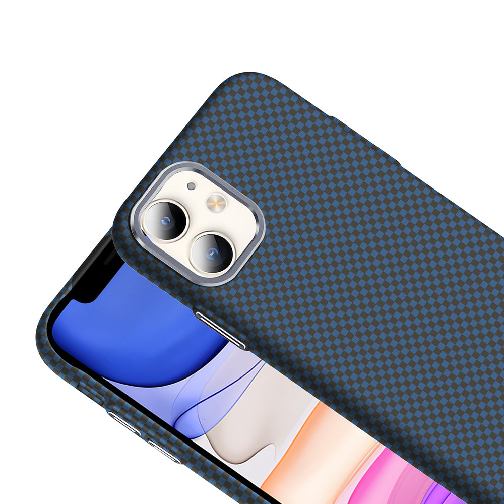 iPhone 11 Kılıf M-safe Şarj Özellikli Karbon Fiber Görünümlü Zore Gros Kılıf