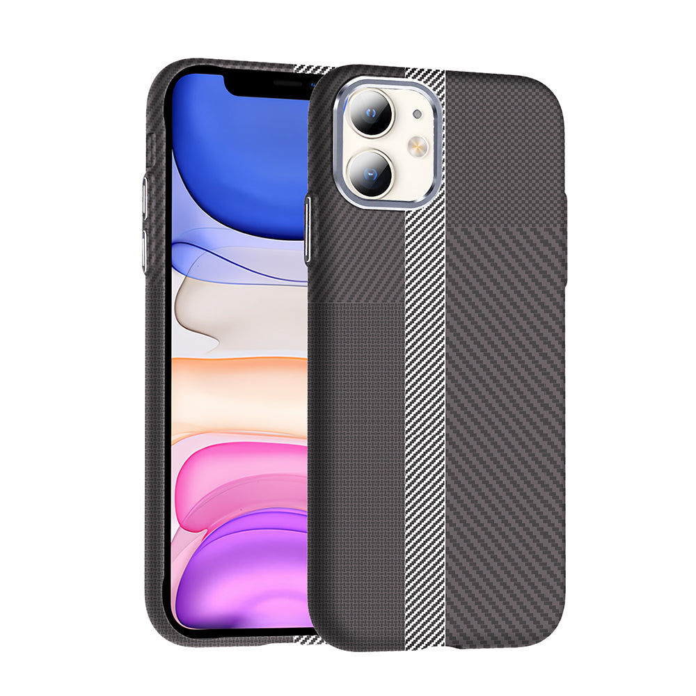 iPhone 11 Kılıf M-safe Şarj Özellikli Karbon Fiber Görünümlü Zore Gros Kılıf