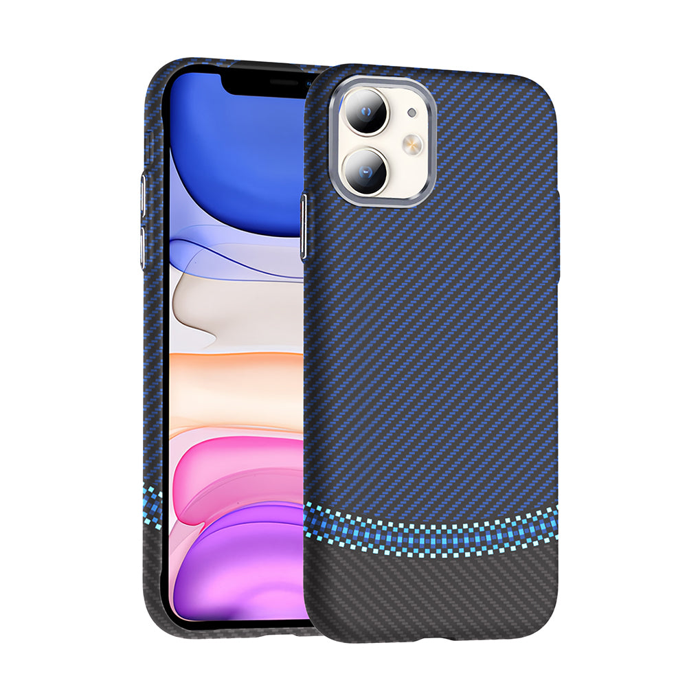 iPhone 11 Kılıf M-safe Şarj Özellikli Karbon Fiber Görünümlü Zore Gros Kılıf