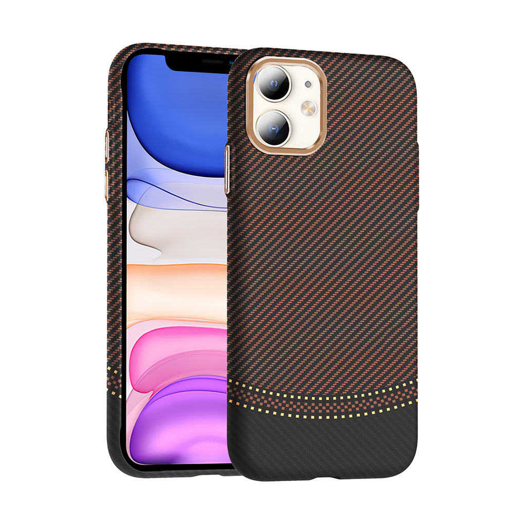 iPhone 11 Kılıf M-safe Şarj Özellikli Karbon Fiber Görünümlü Zore Gros Kılıf