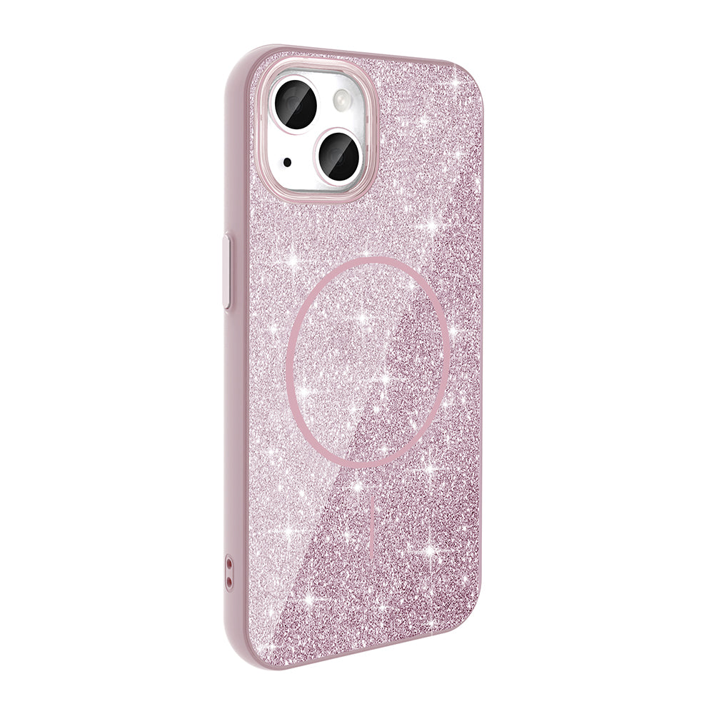 iPhone 11 Kılıf M-safe Şarj Özellikli Parlayan Simli Zore Okso Kılıf