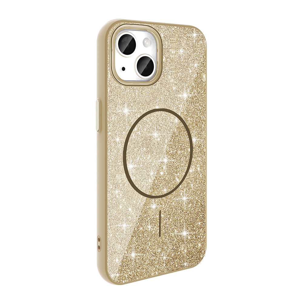 iPhone 11 Kılıf M-safe Şarj Özellikli Parlayan Simli Zore Okso Kılıf