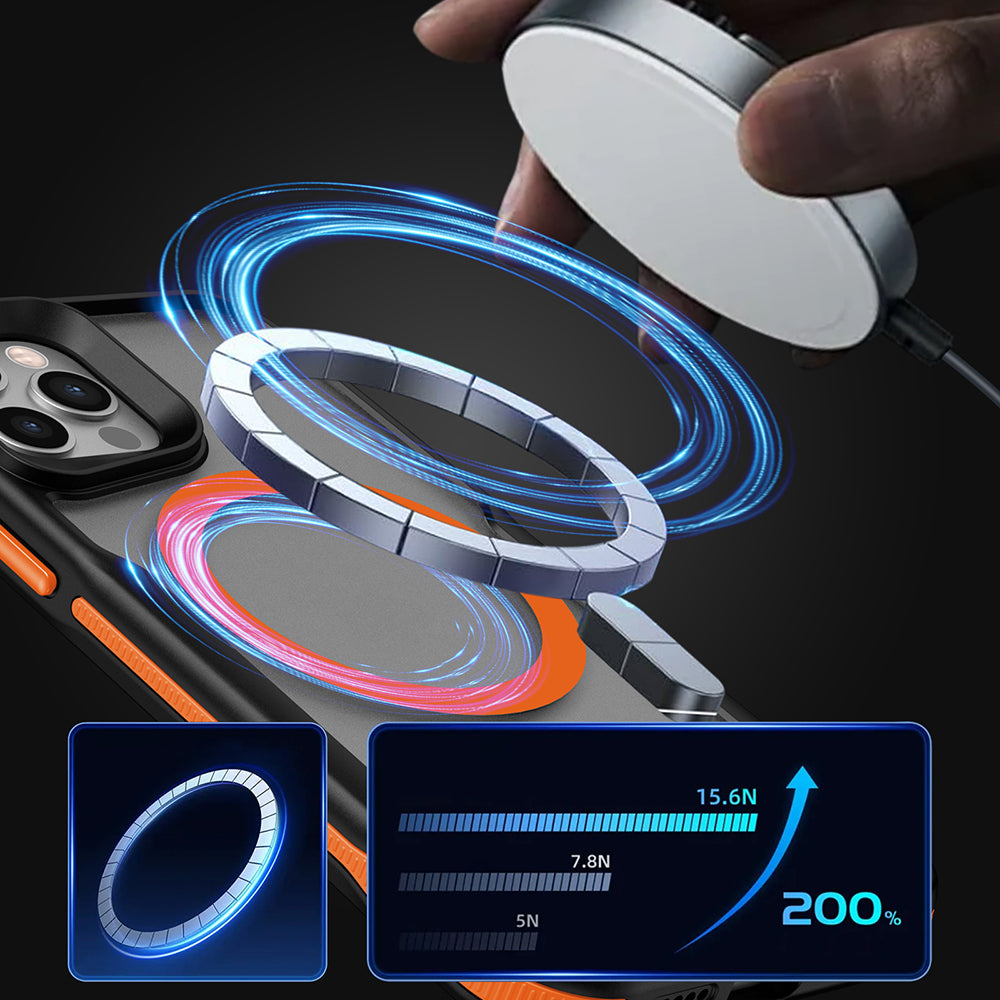 iPhone 11 Kılıf M-safe Şarj Özellikli Renkli Kenar Airbag Şeritli Zore Lamer Kılıf