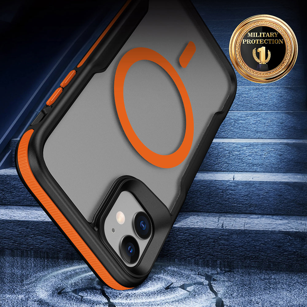 iPhone 11 Kılıf M-safe Şarj Özellikli Renkli Kenar Airbag Şeritli Zore Lamer Kılıf