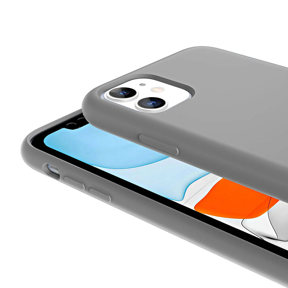 iPhone 11 Kılıf M-safe Şarj Özellikli Sıvı Teknolojili Silinebilir Sert Zore Kivi Kılıf