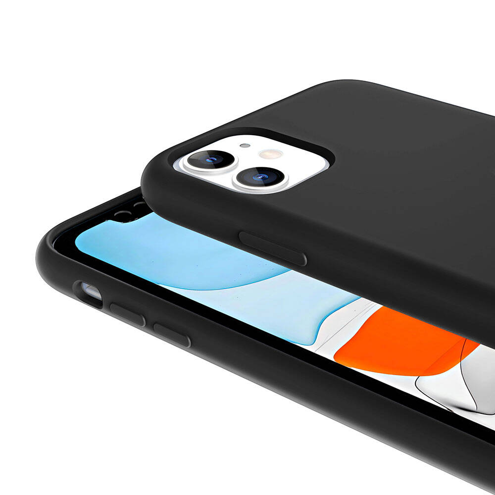 iPhone 11 Kılıf M-safe Şarj Özellikli Sıvı Teknolojili Silinebilir Sert Zore Kivi Kılıf