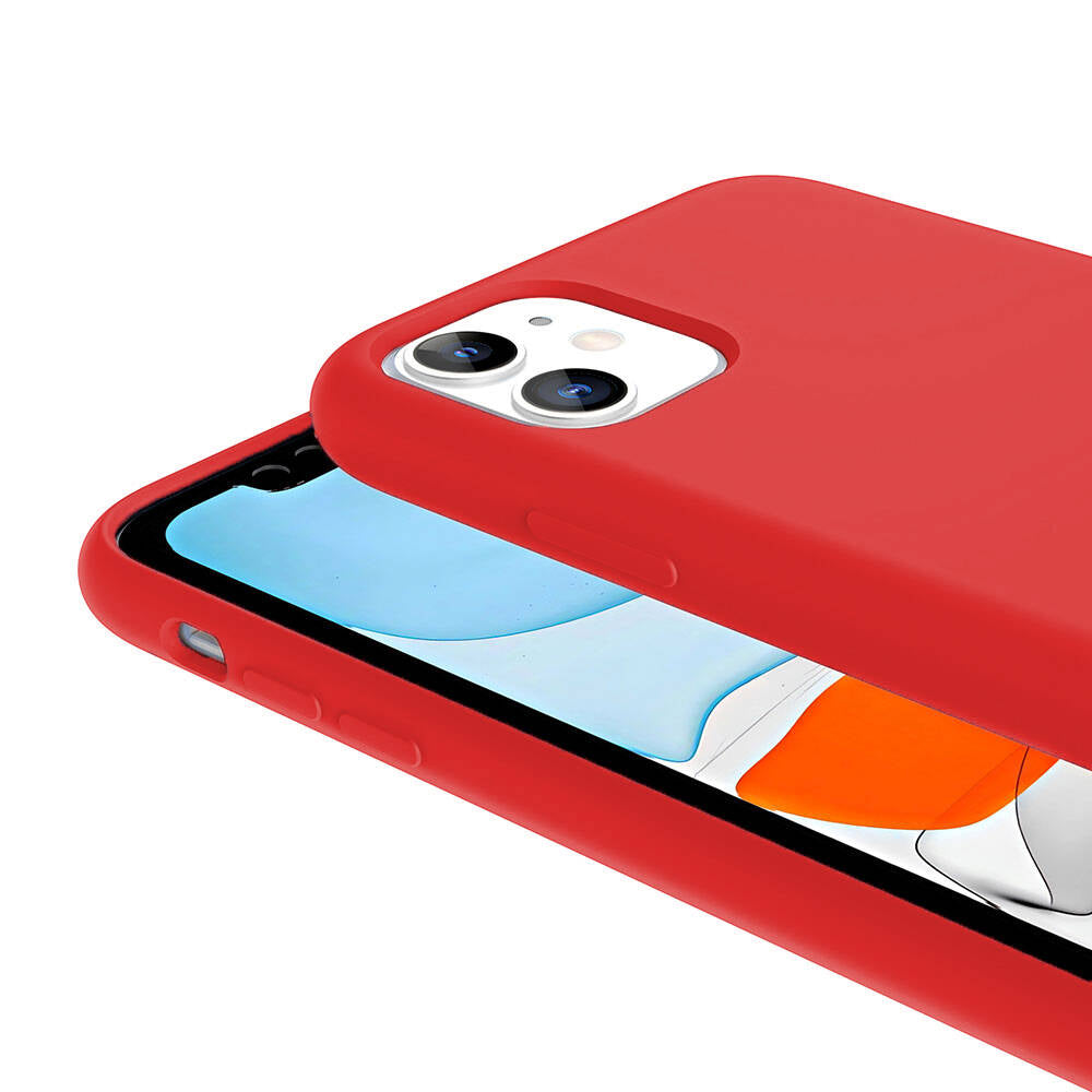 iPhone 11 Kılıf M-safe Şarj Özellikli Sıvı Teknolojili Silinebilir Sert Zore Kivi Kılıf