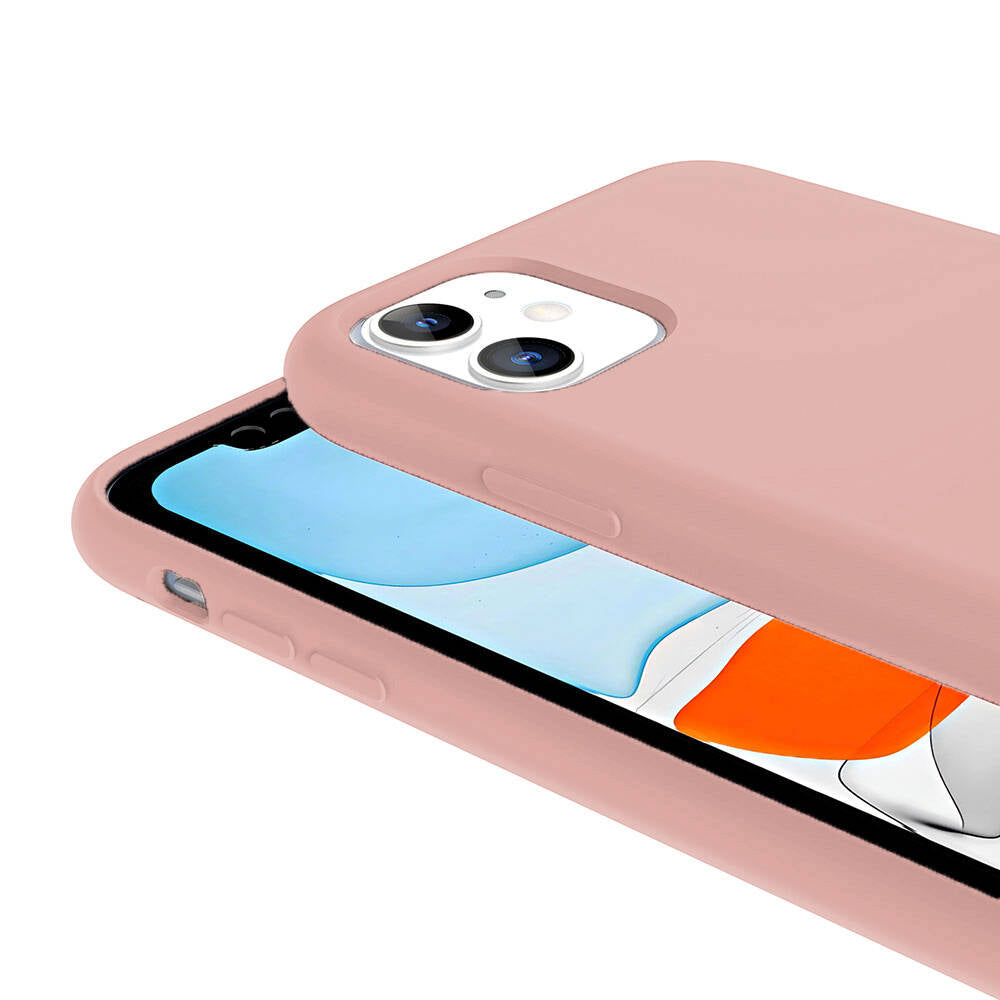 iPhone 11 Kılıf M-safe Şarj Özellikli Sıvı Teknolojili Silinebilir Sert Zore Kivi Kılıf