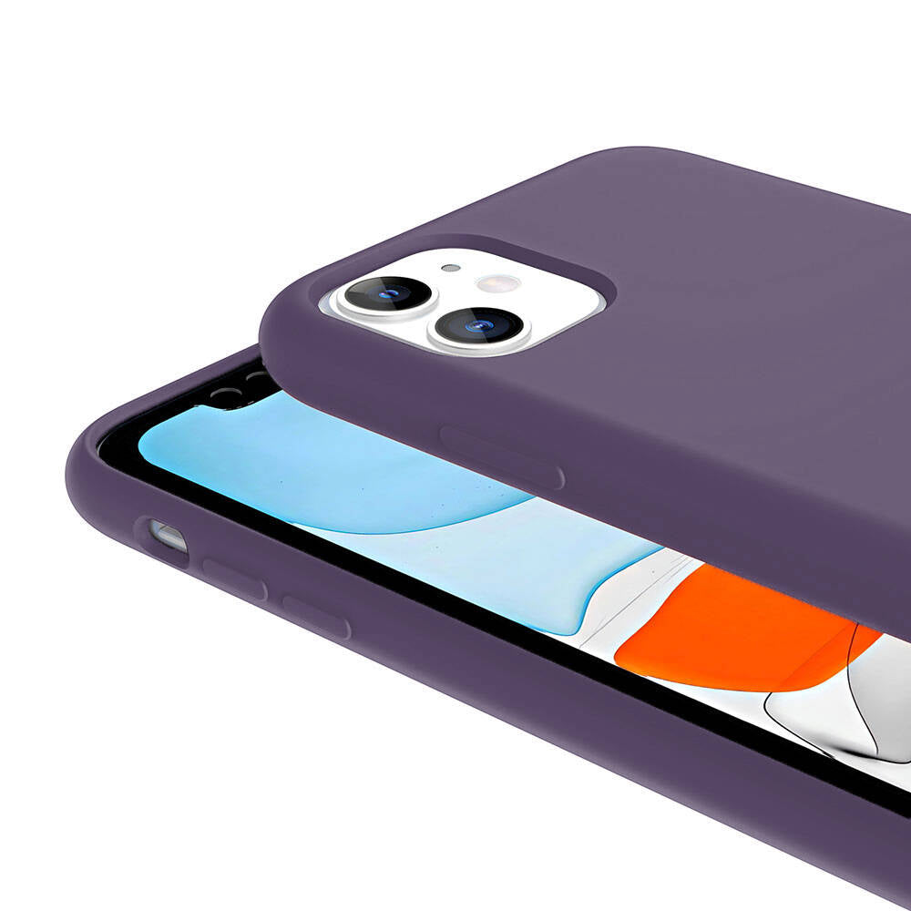 iPhone 11 Kılıf M-safe Şarj Özellikli Sıvı Teknolojili Silinebilir Sert Zore Kivi Kılıf