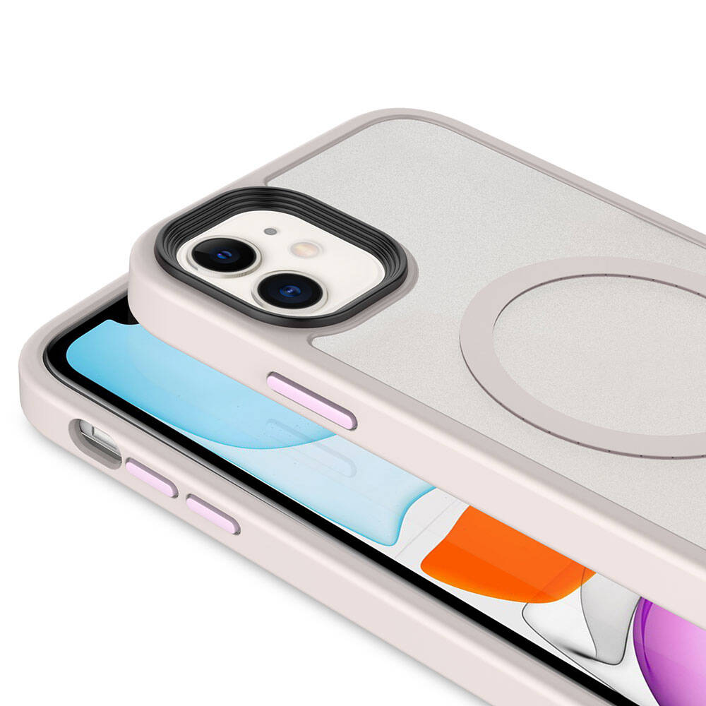iPhone 11 Kılıf Mat Arka Yüzey Wireless Şarj Özellikli Zore Flet M-safe Kılıf