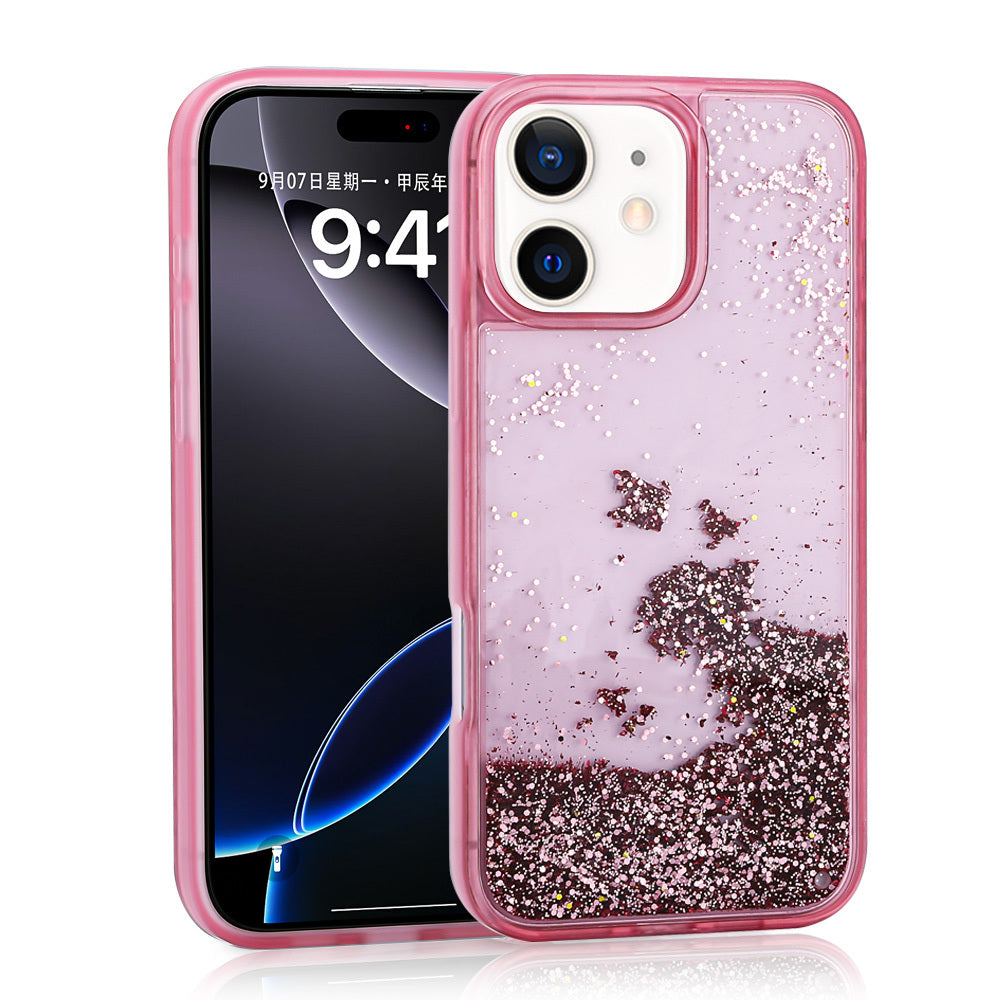 iPhone 11 Kılıf Sıvılı Simli Şeffaf Arka Yüzey Zore Keto Silikon Kılıf
