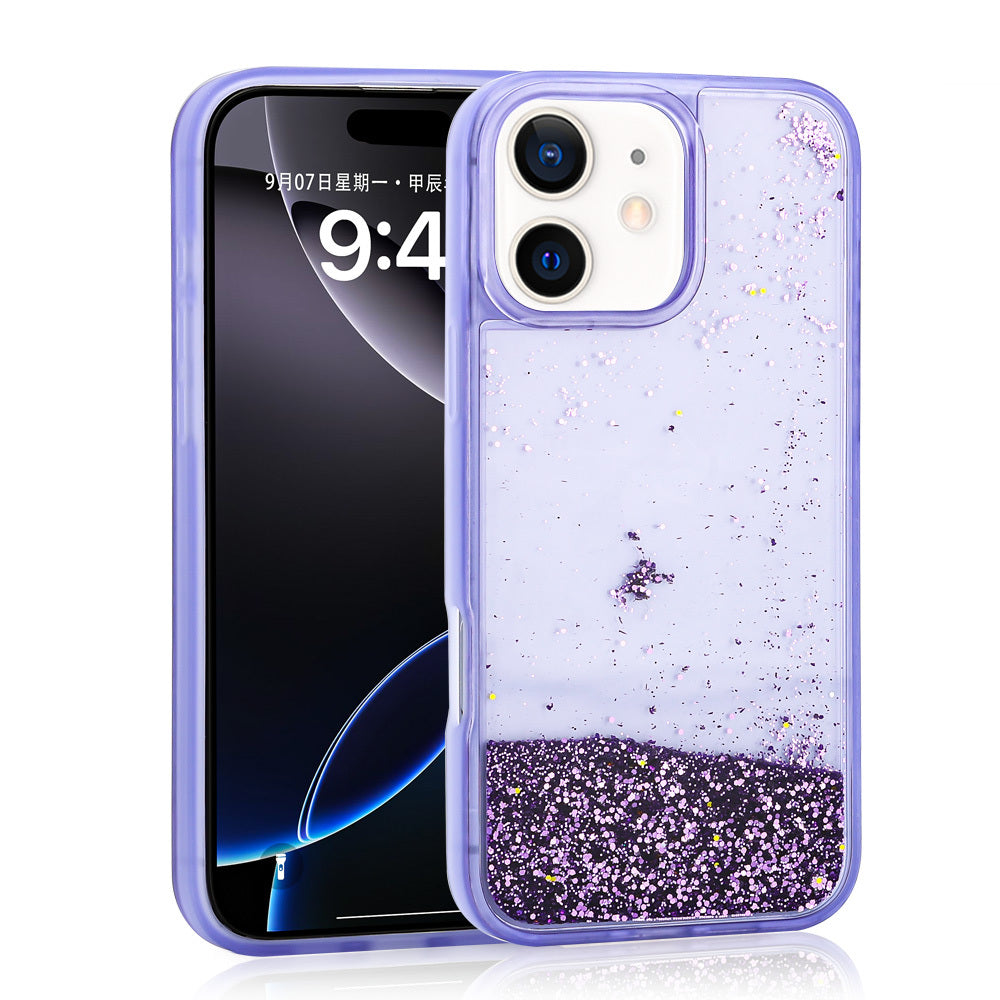 iPhone 11 Kılıf Sıvılı Simli Şeffaf Arka Yüzey Zore Keto Silikon Kılıf