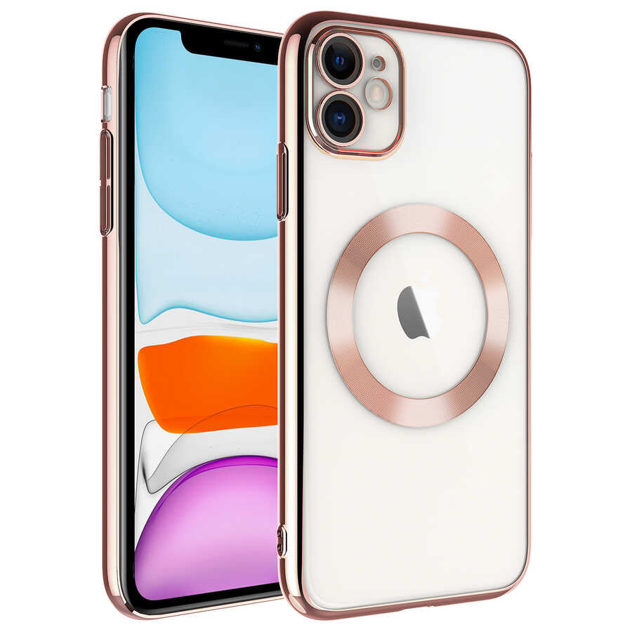iPhone 11 Kılıf Wireless Şarj Özellikli Sert PC Zore Riksos M-safe Kılıf