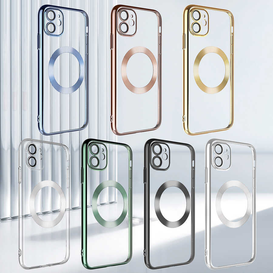 iPhone 11 Kılıf Wireless Şarj Özellikli Sert PC Zore Riksos M-safe Kılıf