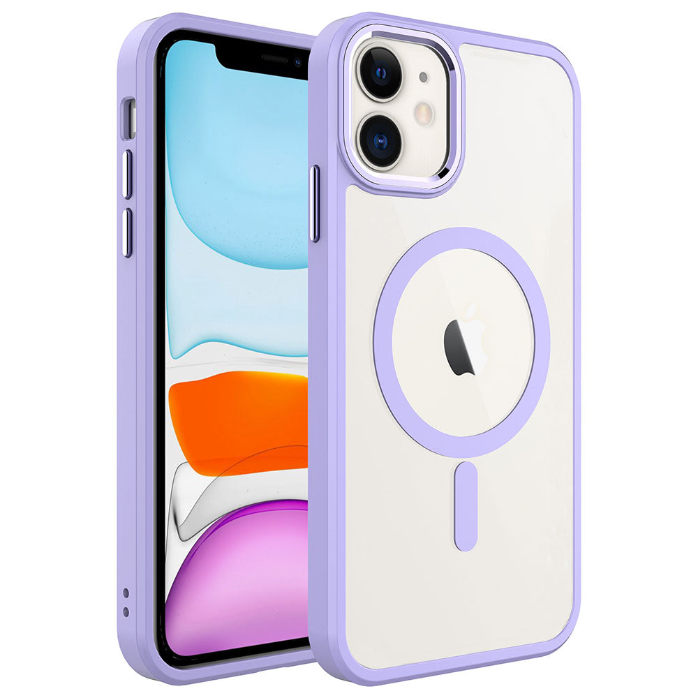 iPhone 11 Kılıf Wireless Şarj Özellikli Zore Krom M-safe Silikon Kılıf