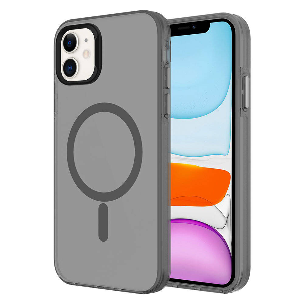 iPhone 11 Kılıf Zore M-safe Şarj Özellikli Buzlu Transparan C-Pro Sert Kılıf