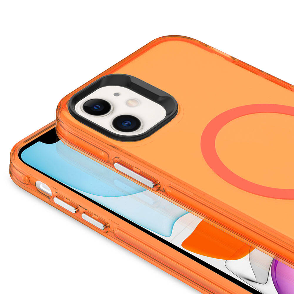 iPhone 11 Kılıf Zore M-safe Şarj Özellikli Buzlu Transparan C-Pro Sert Kılıf