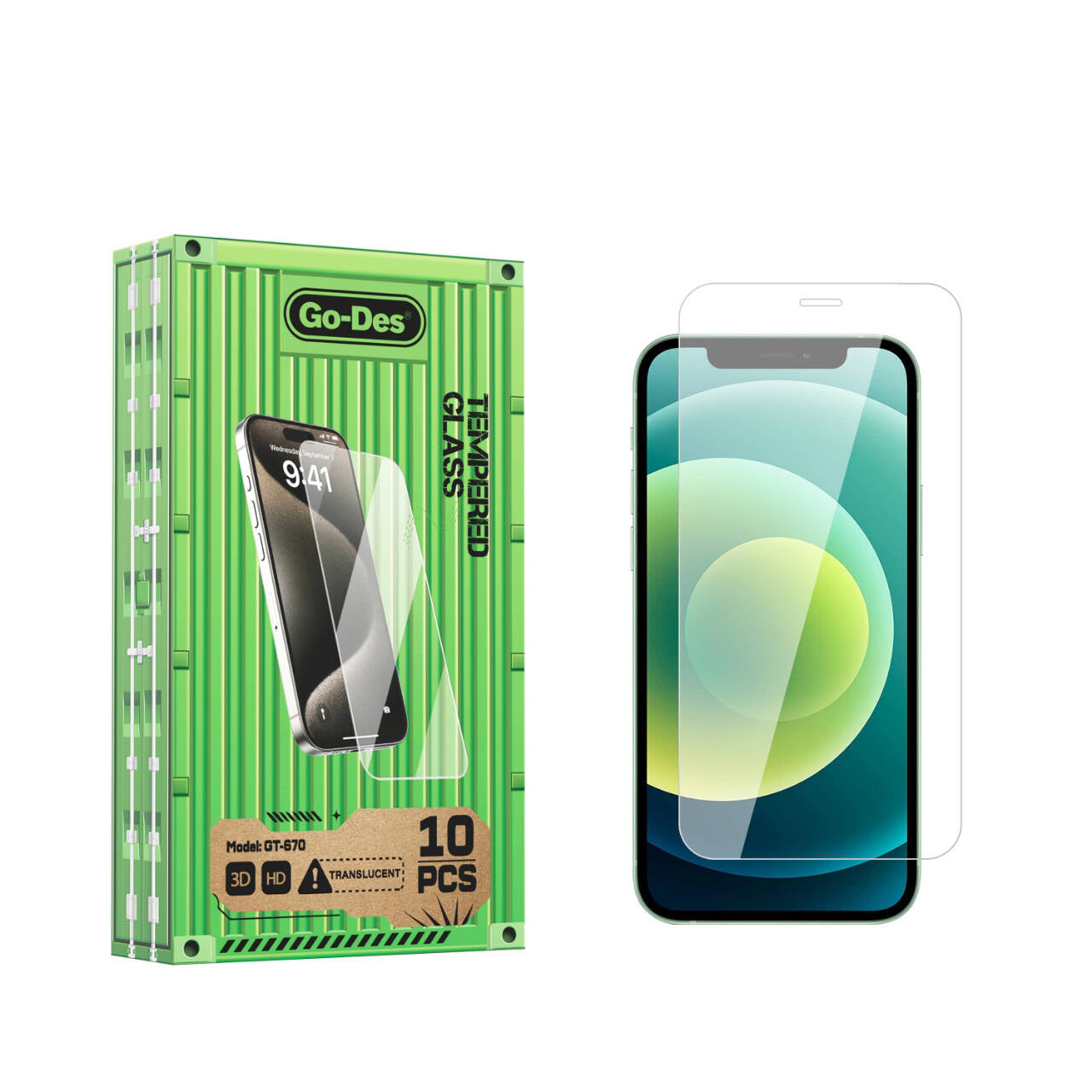 iPhone 12 Go Des Parmak İzi Bırakmayan 9H Oleofobik Bom Glass Ekran Koruyucu