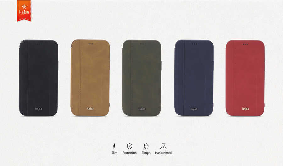 iPhone 12 Kılıf Kajsa Dale Serisi Parallel PU Folio Kılıf