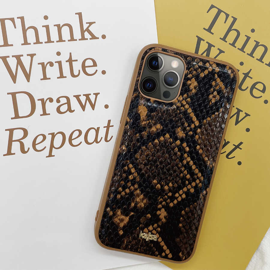 iPhone 12 Kılıf Kajsa Glamorous Serisi Snake Pattern Kılıf