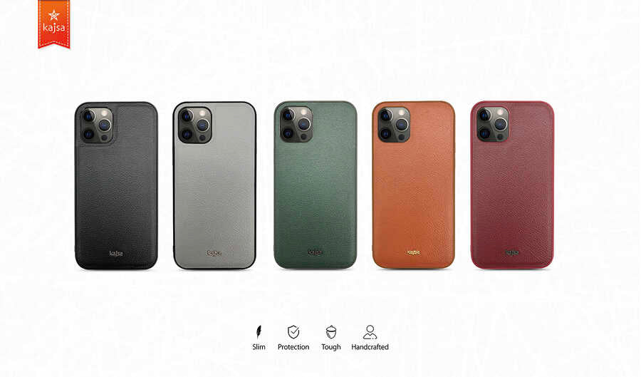 iPhone 12 Kılıf Kajsa Luxe Collection Hakiki Deri Kılıf