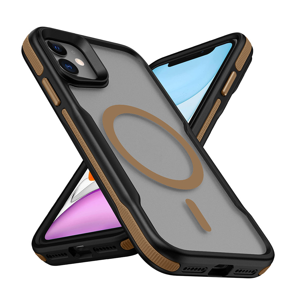 iPhone 12 Kılıf M-safe Şarj Özellikli Renkli Kenar Airbag Şeritli Zore Lamer Kılıf
