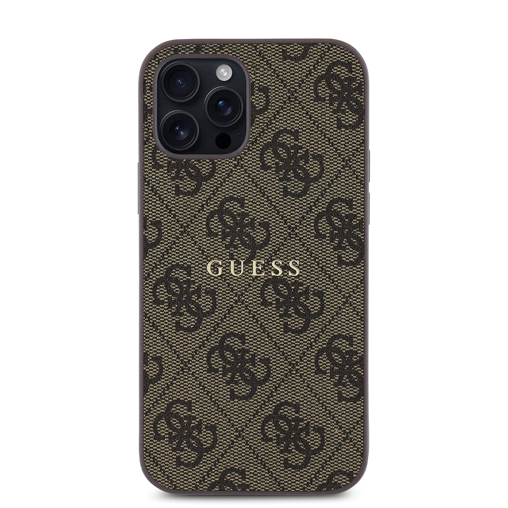 iPhone 12 Pro Kılıf Guess Orijinal Lisanslı M-safe Şarj Özellikli 4G Desen Yazı Logolu Kılıf