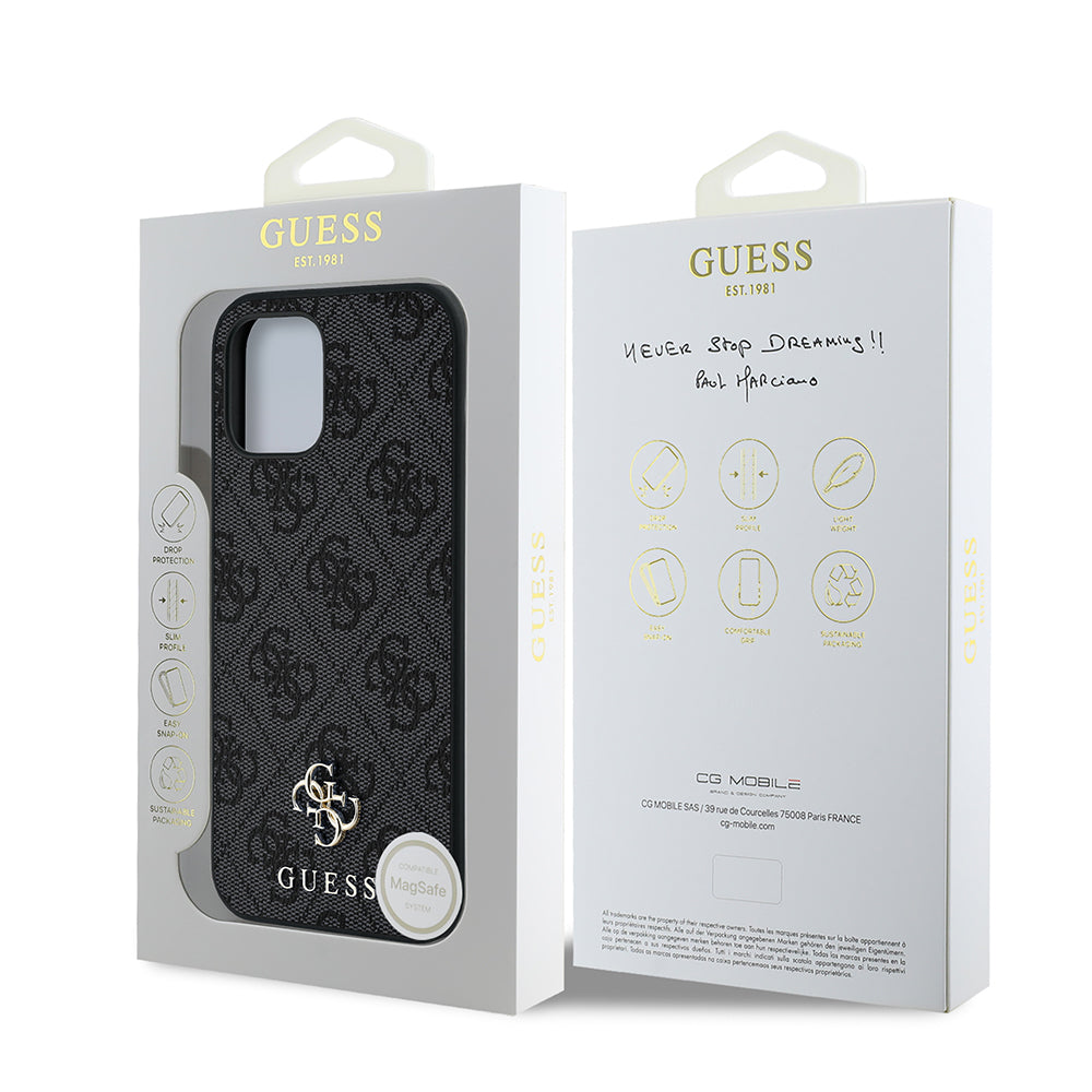 iPhone 12 Pro Kılıf Guess Orijinal Lisanslı M-safe Şarj Özellikli Small 4G Classic Kılıf
