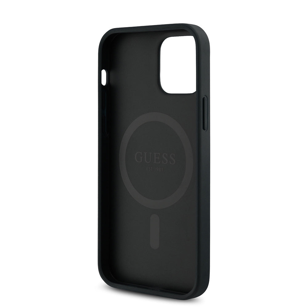 iPhone 12 Pro Kılıf Guess Orijinal Lisanslı M-safe Şarj Özellikli Small 4G Classic Kılıf