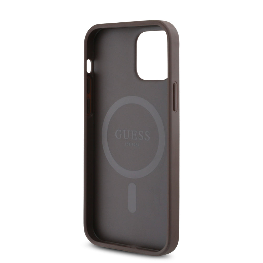iPhone 12 Pro Kılıf Guess Orijinal Lisanslı M-safe Şarj Özellikli Small 4G Classic Kılıf