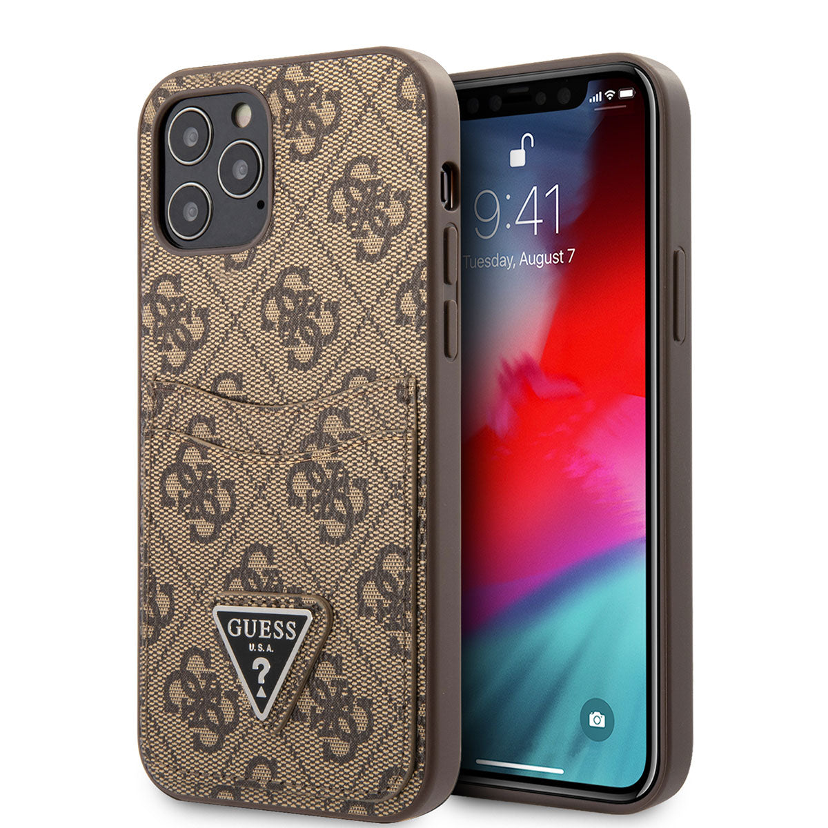 iPhone 12 Pro Kılıf GUESS Çift Kart Bölmeli Kılıf