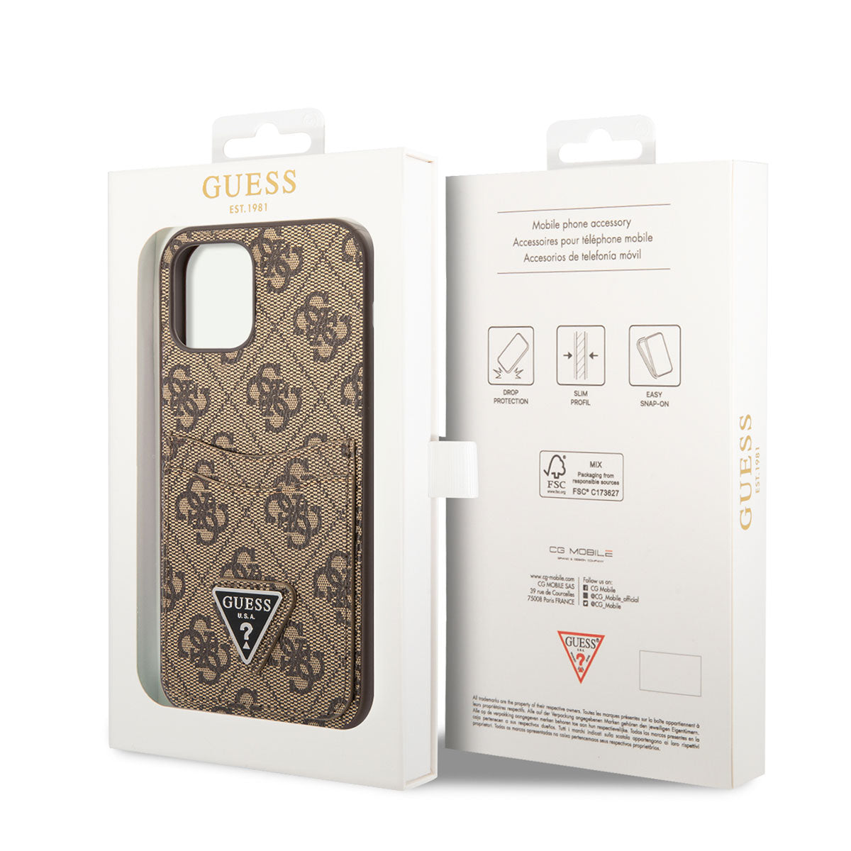 iPhone 12 Pro Kılıf GUESS Çift Kart Bölmeli Kılıf