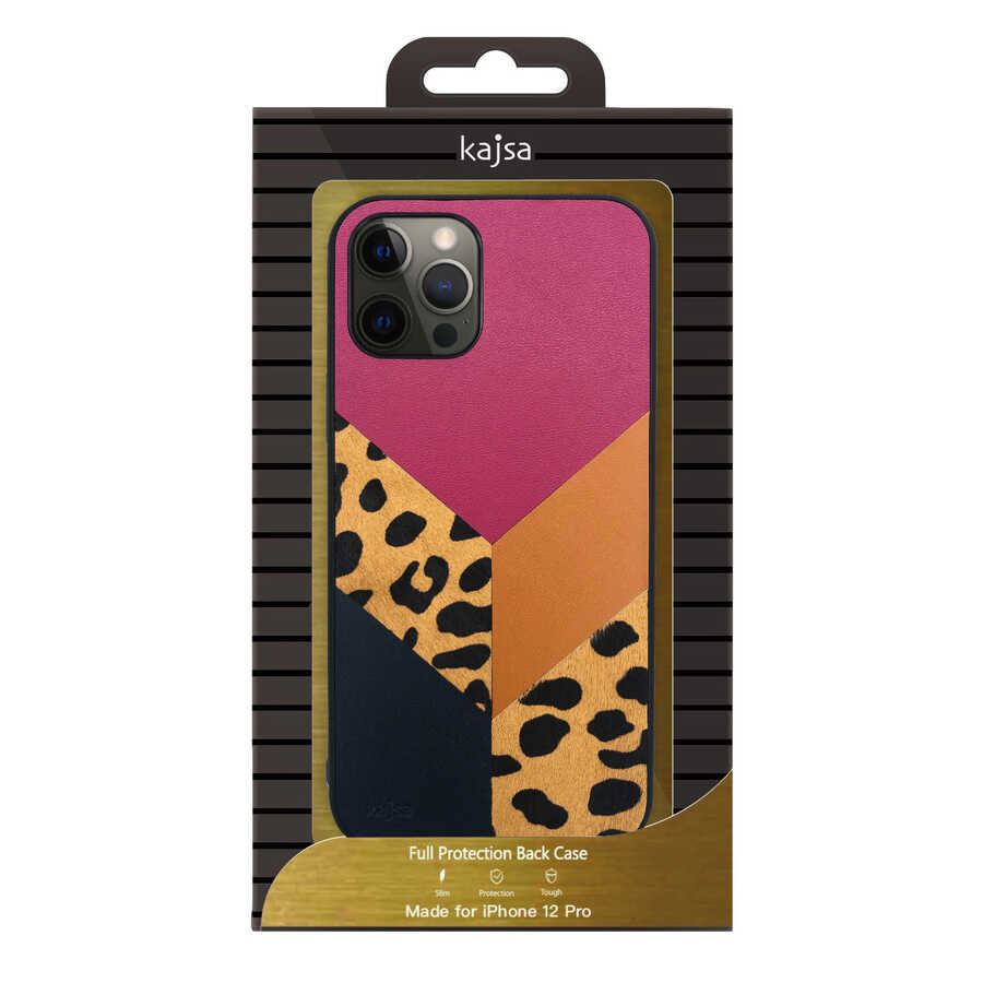 iPhone 12 Pro Kılıf Kajsa Glamorous Serisi Leopard Combo Kılıf