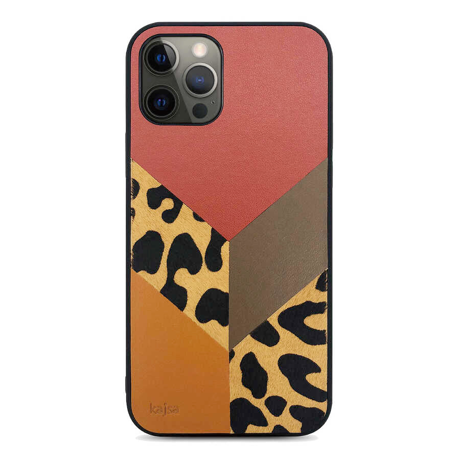 iPhone 12 Pro Kılıf Kajsa Glamorous Serisi Leopard Combo Kılıf