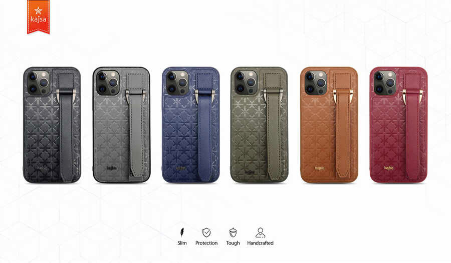 iPhone 12 Pro Kılıf Kajsa Neo Clasic Serisi Mono K Strap Kılıf