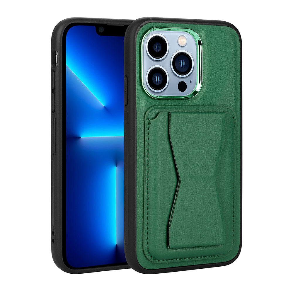 iPhone 12 Pro Kılıf Kartlıklı Standlı Pu Deri Zore Memo Kılıf