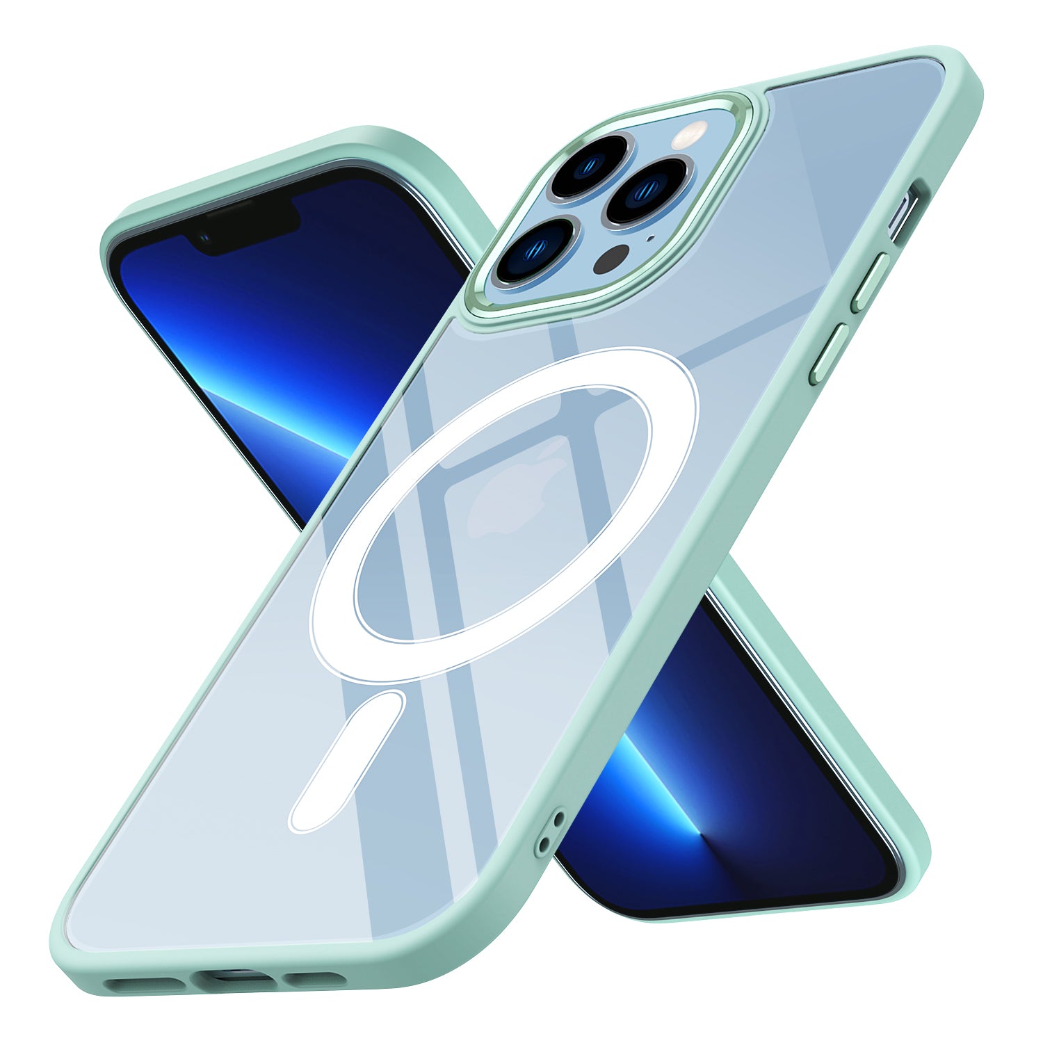 iPhone 12 Pro Kılıf Wireless Şarj Özellikli Zore Krom M-safe Silikon Kılıf