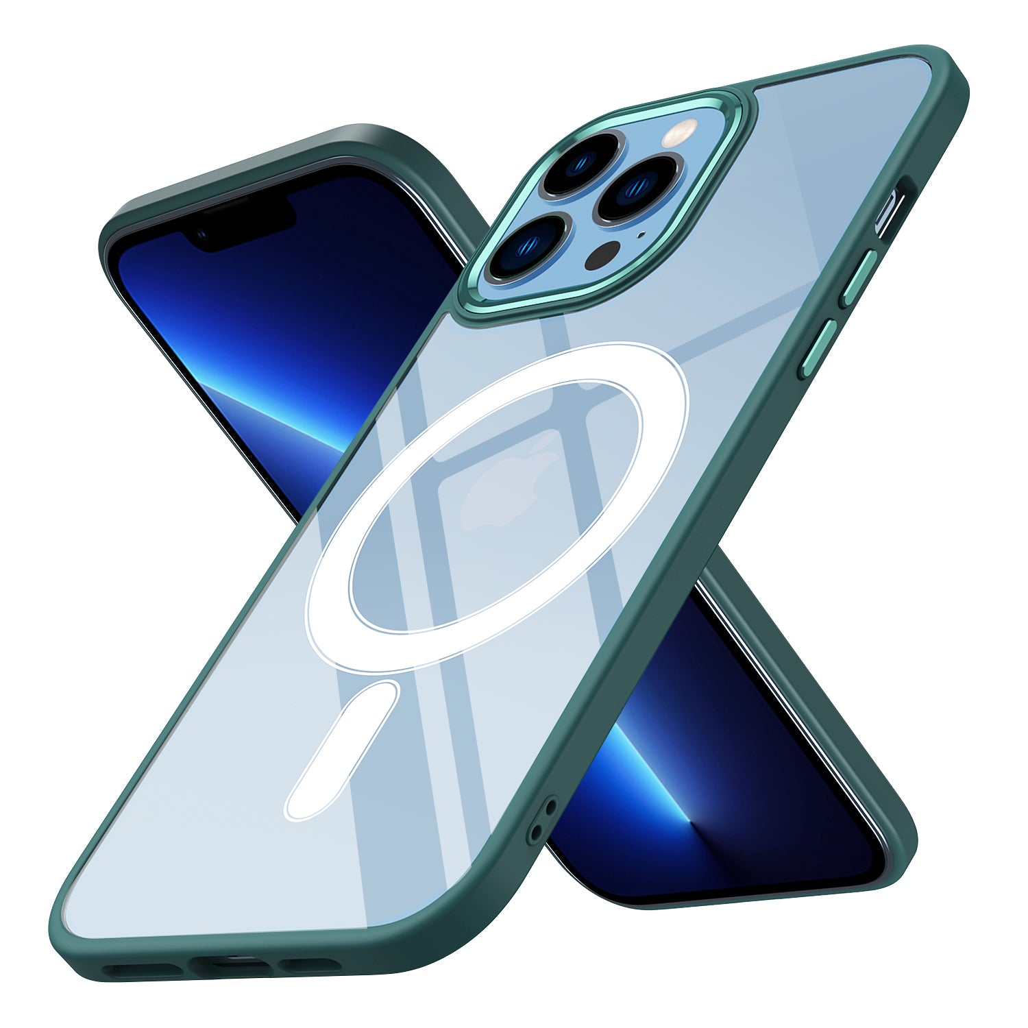 iPhone 12 Pro Kılıf Wireless Şarj Özellikli Zore Krom M-safe Silikon Kılıf