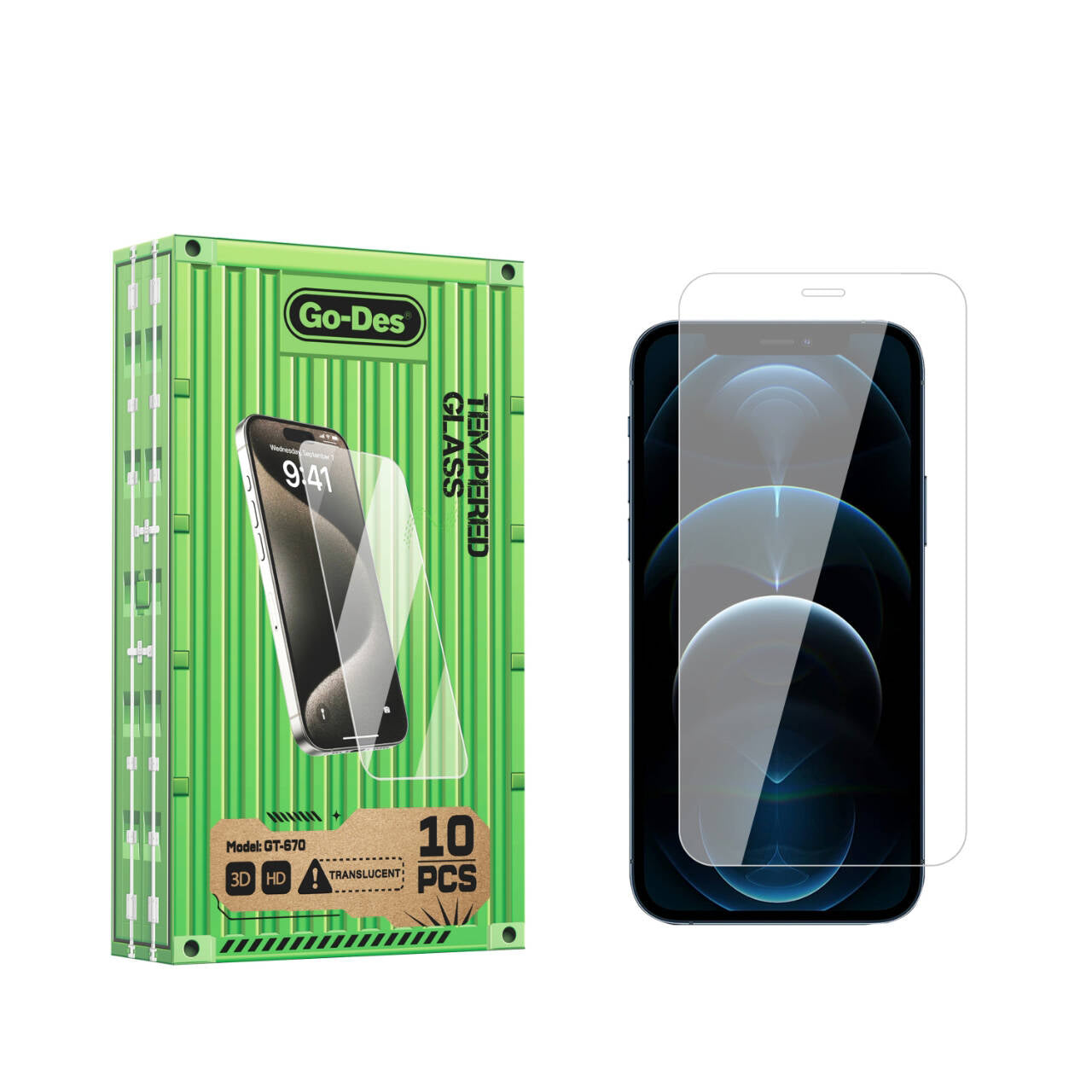 iPhone 12 Pro Max Go Des Parmak İzi Bırakmayan 9H Oleofobik Bom Glass Ekran Koruyucu