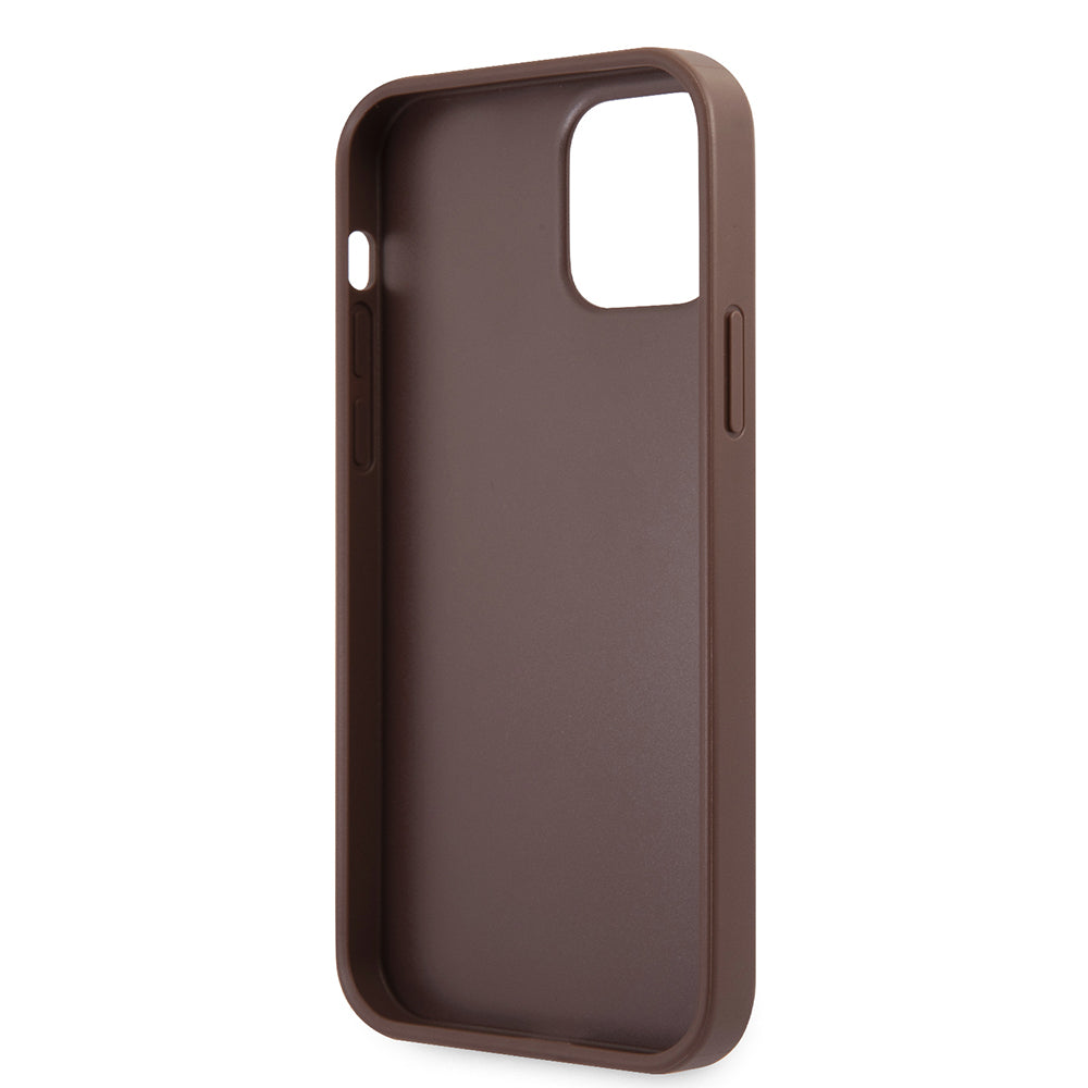 iPhone 12 Pro Max Kılıf Guess Orijinal Lisanslı PU Deri Büyük Metal Logo Dizaynlı Kılıf