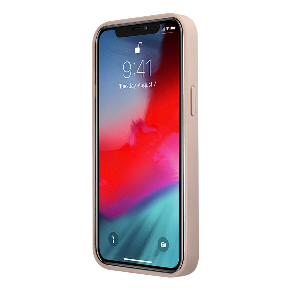 iPhone 12 Pro Max Kılıf Guess Orijinal Lisanslı PU Deri Büyük Metal Logo Dizaynlı Kılıf