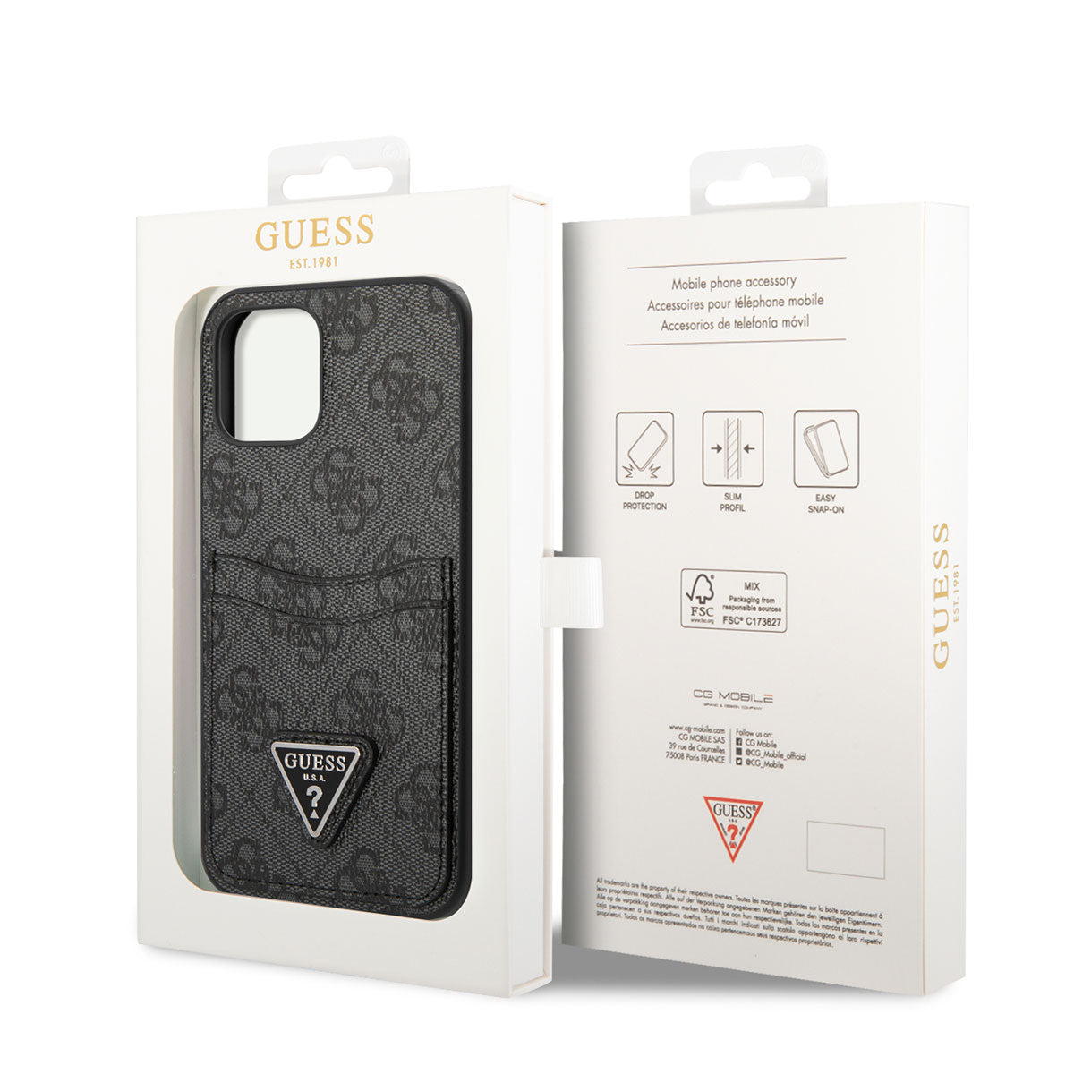 iPhone 12 Pro Max Kılıf GUESS Çift Kart Bölmeli Kılıf