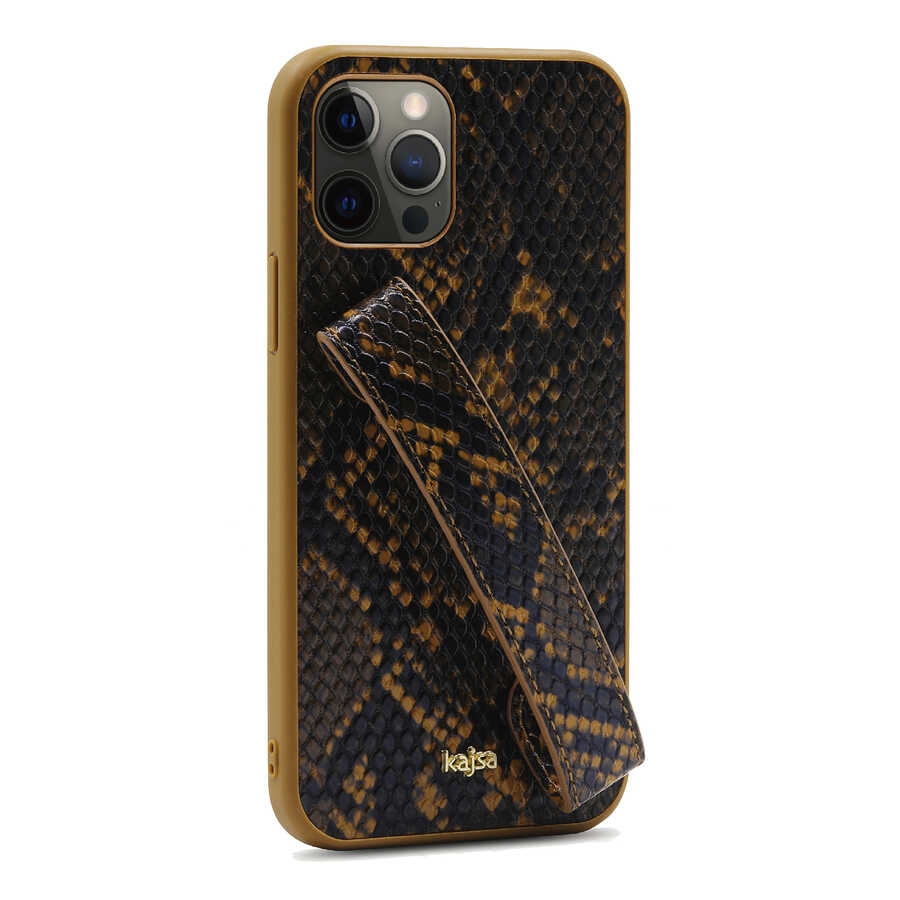iPhone 12 Pro Max Kılıf Kajsa Glamorous Serisi Snake Handstrap Kılıf