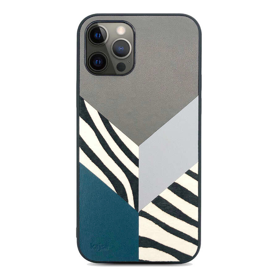 iPhone 12 Pro Max Kılıf Kajsa Glamorous Serisi Zebra Combo Kılıf